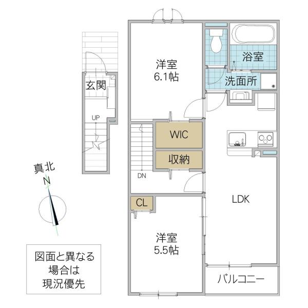 グラースSAM III(2LDK/2階)の間取り写真