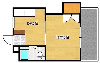 メゾンうえだ(1DK/4階)の間取り写真
