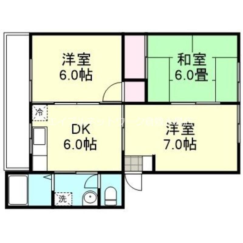 高越マンション(3DK/1階)の間取り写真