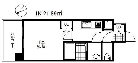 プレサンス神戸アモーレ(1K/8階)の間取り写真