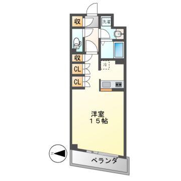 CORNES HOUSE NAGOYA(ワンルーム/8階)の間取り写真