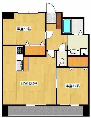 クロノス34田井島II(2LDK/11階)の間取り写真