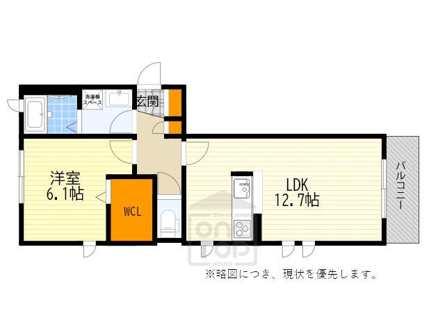 オクテット(1LDK/2階)の間取り写真