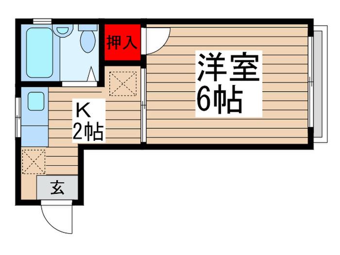 SKヒルズ(1K/2階)の間取り写真