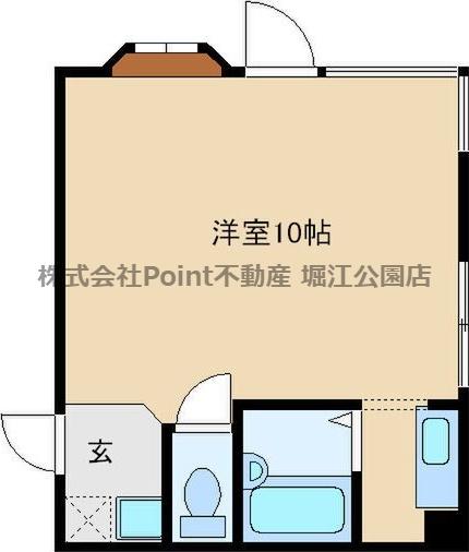 ハラビル(ワンルーム/3階)の間取り写真