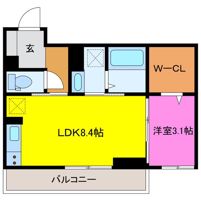 D-HILLS見付(1LDK/3階)の間取り写真