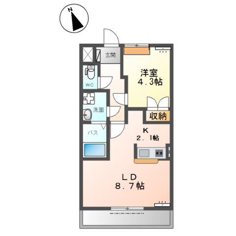 プランドール・M(1LDK/2階)の間取り写真
