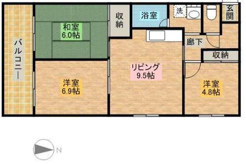 リアライズ山下町(3DK/8階)の間取り写真