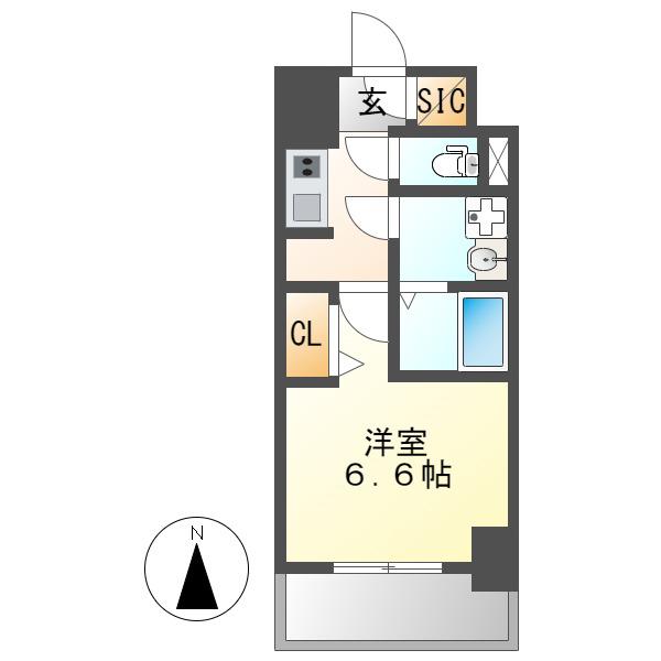 S-RESIDENCE上前津サウス(1K/3階)の間取り写真