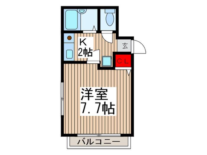グランフィーユ(1K/1階)の間取り写真
