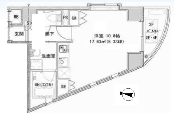 CASA DOMANI(ワンルーム/2階)の間取り写真