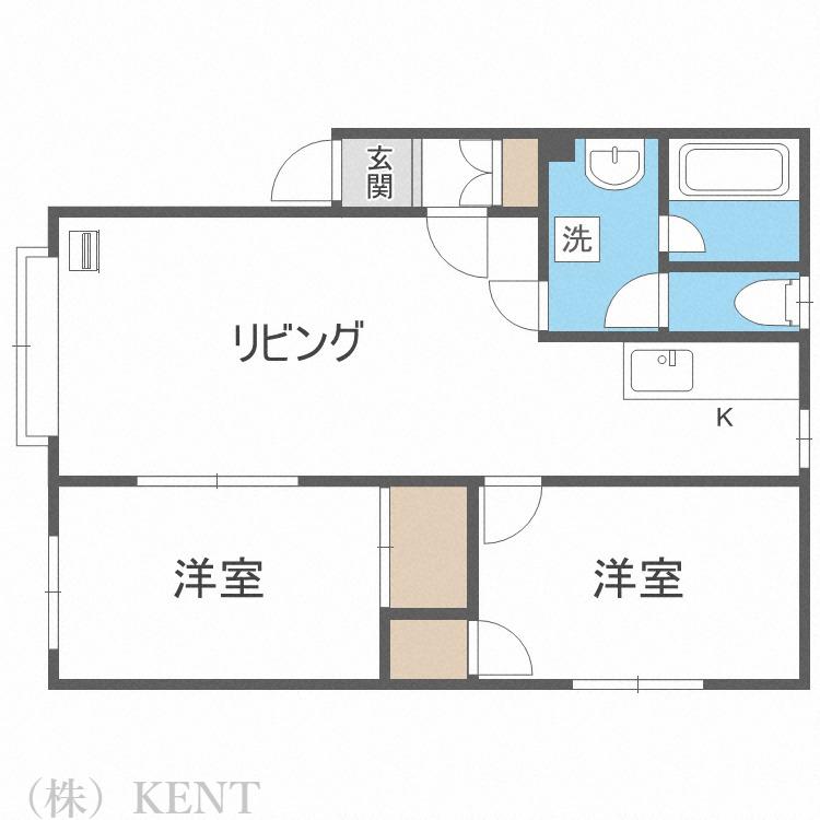 ハイツM&M(2LDK/1階)の間取り写真
