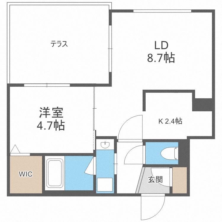 PREMIER RESIDENCE CENTRAL 南9条西7丁目MS(1LDK/1階)の間取り写真