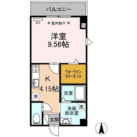 フレスコ(1K/2階)の間取り写真