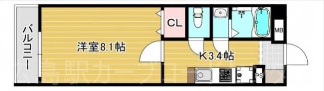 あさひの里(1K/1階)の間取り写真