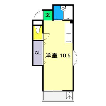 メゾン桜井(ワンルーム/2階)の間取り写真