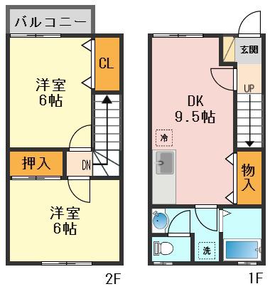 プランドール篠崎(2DK/1階)の間取り写真