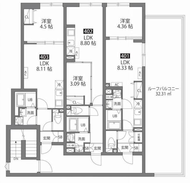 ルネコート大鳥居(1LDK/4階)の間取り写真