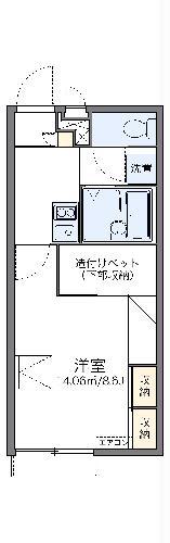 レオパレス加茂(1K/1階)の間取り写真