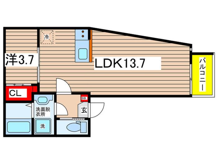 REGALEST千葉(1LDK/1階)の間取り写真