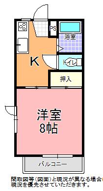 スピティ A棟(1K/2階)の間取り写真