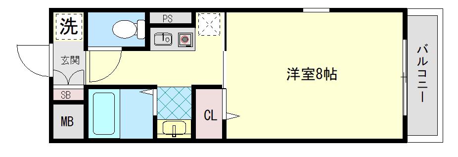 ファイブスター外大前2(1K/1階)の間取り写真