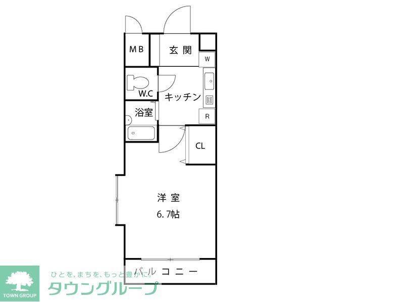 サンシャイン(1K/2階)の間取り写真