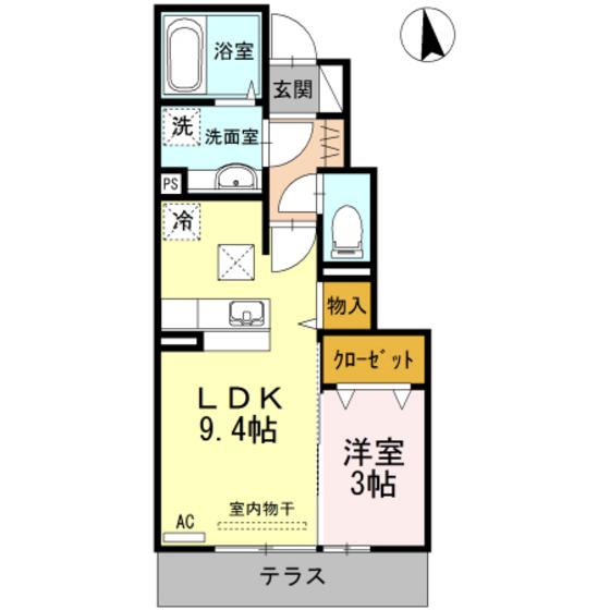 アクシア・プルミエールI(1LDK/1階)の間取り写真