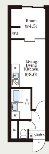 プライムスクエア池上(1LDK/4階)の間取り写真