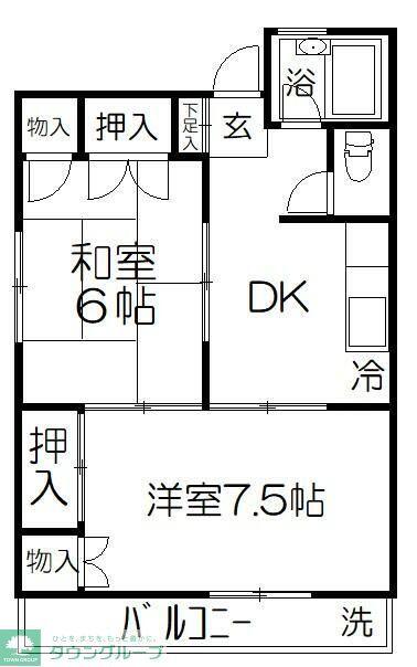 アプトEMC(2DK/3階)の間取り写真