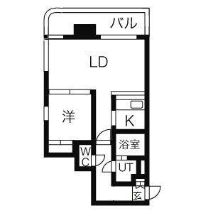 レガートタワー月寒中央(1LDK/11階)の間取り写真