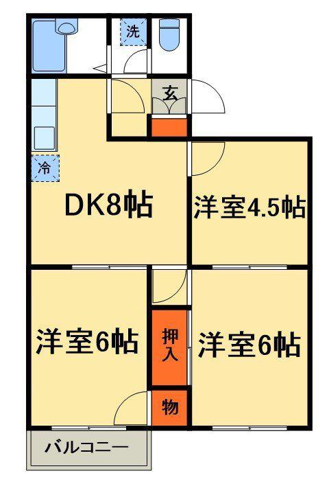 グランドメゾン柴崎(3DK/3階)の間取り写真