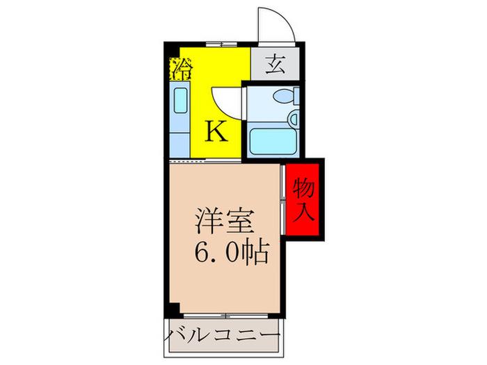エミネンス喜志部(1K/1階)の間取り写真