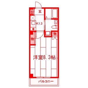 LA VERGER-ラ・ベルージュ-(1K/4階)の間取り写真