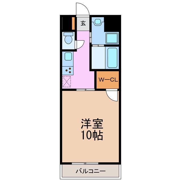 プランドール(1K/2階)の間取り写真