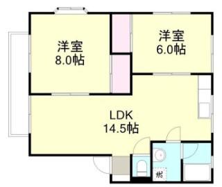 ロイヤルハイネス A(2LDK/1階)の間取り写真