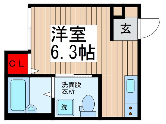 アーバンハウス新松戸(ワンルーム/2階)の間取り写真