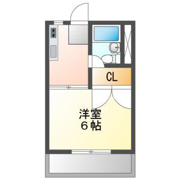 アムール千里丘(1K/3階)の間取り写真