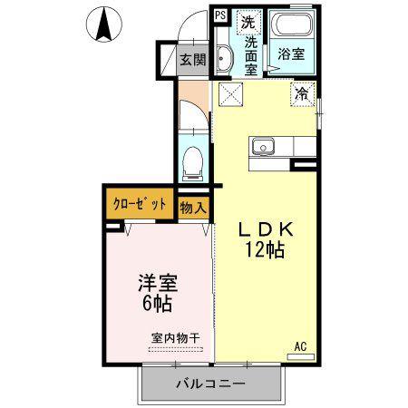 プルミエ(1LDK/1階)の間取り写真