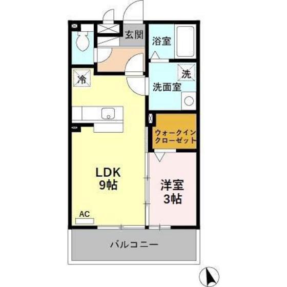 フェリスさくら(1LDK/2階)の間取り写真