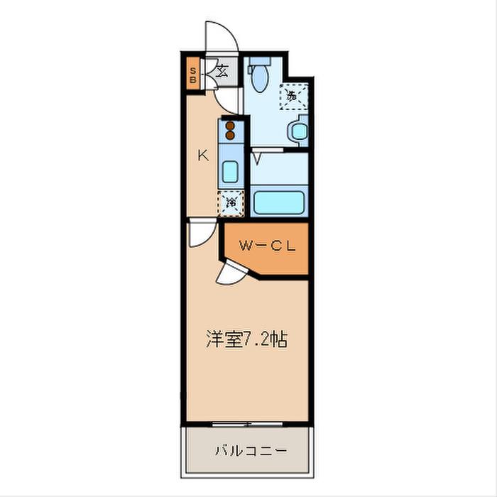 パーシモン芝久保(1K/3階)の間取り写真