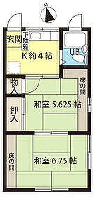 ルピナス北松戸(2K/2階)の間取り写真