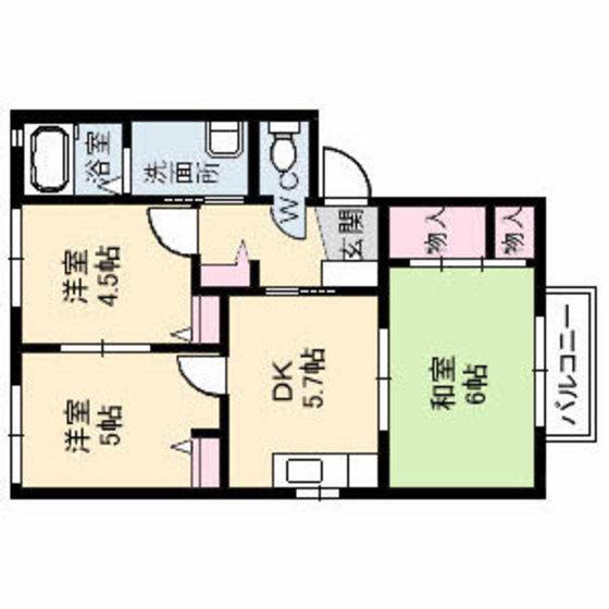 フレグランス晴海園(3DK/2階)の間取り写真