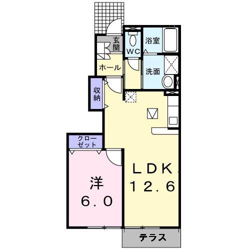 メゾンアルエット(1LDK/1階)の間取り写真