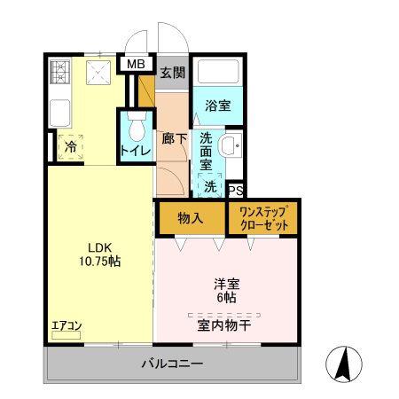 サンライフ藤家(1LDK/1階)の間取り写真
