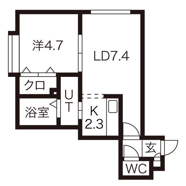 KSコムズ(1LDK/3階)の間取り写真