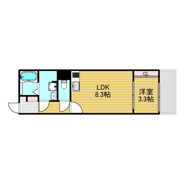 リブレメゾン淡路Ⅰ(1LDK/3階)の間取り写真