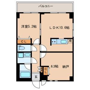 アーバンレックス西新井Ⅲ(1SLDK/3階)の間取り写真