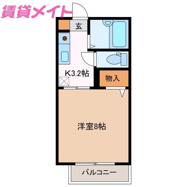 ステージア日永 E棟(1K/2階)の間取り写真