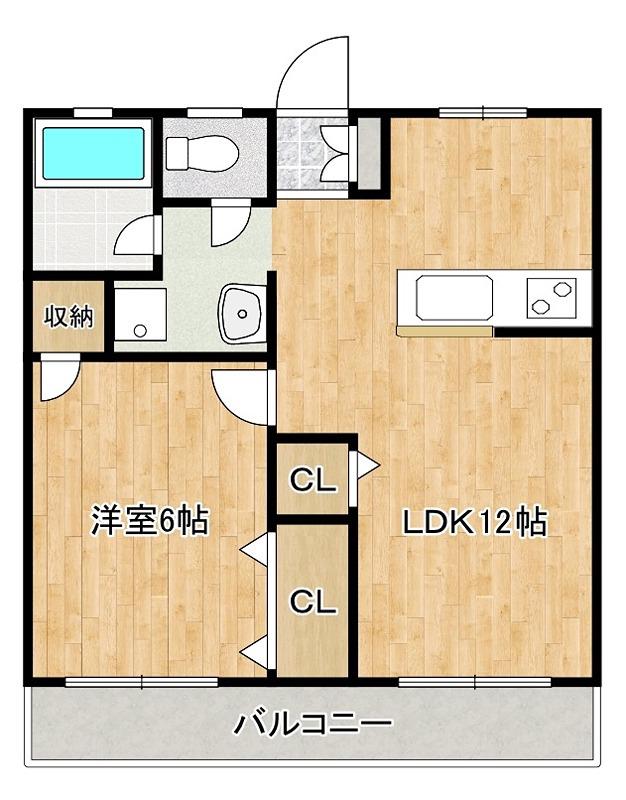 メゾンアイ(1LDK/2階)の間取り写真